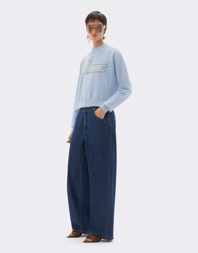 Cotton Crew-neck Sweatshirt with Embroidery Ferrari Cotton Crew-neck Sweatshirt with Embroidery Powder Blue CJWSW0021JCO0046f