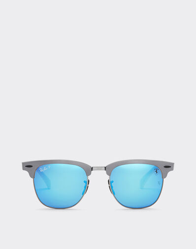Ferrari Ray-Ban for Scuderia Ferrari RB3807M in grey metal with polarised grey mirror blue lens Black Matt LA01Cf