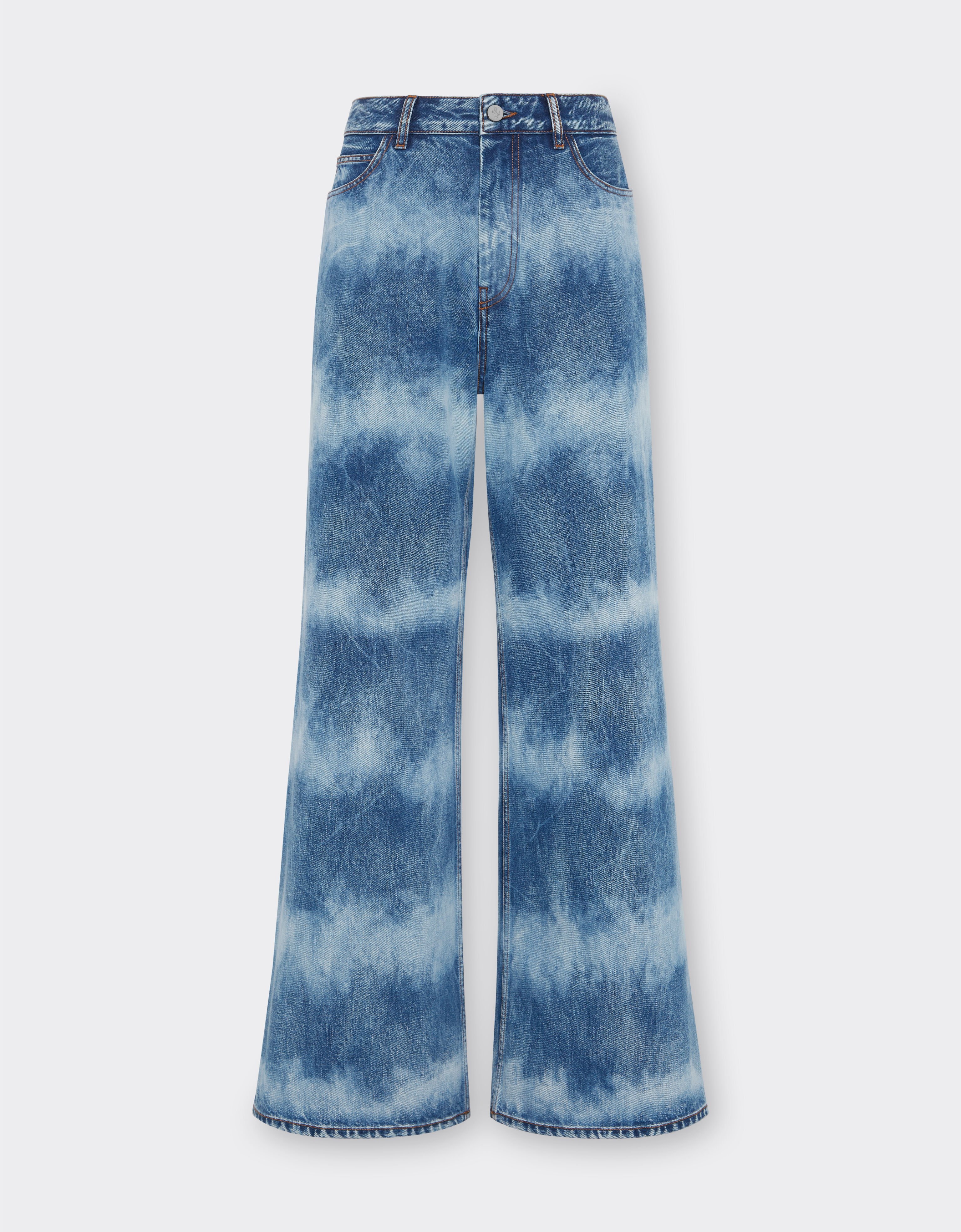 Ferrari Ferrari x Charles Leclerc tie-dye denim five-pocket trousers Dark Denim 22779f