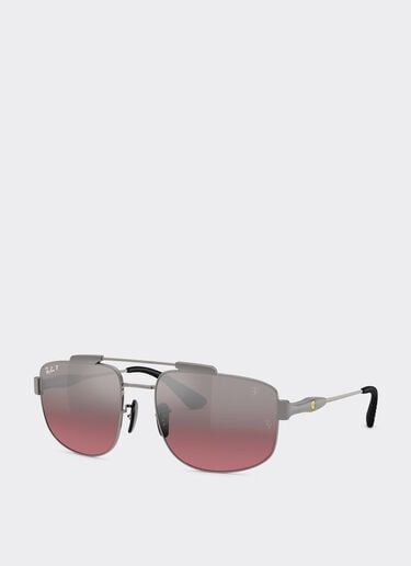 Ferrari Ray-Ban pour Scuderia Ferrari RB3789M en métal gris acier avec verres rouge vin dégradés argent polarisés Gunmetal LA0JKf