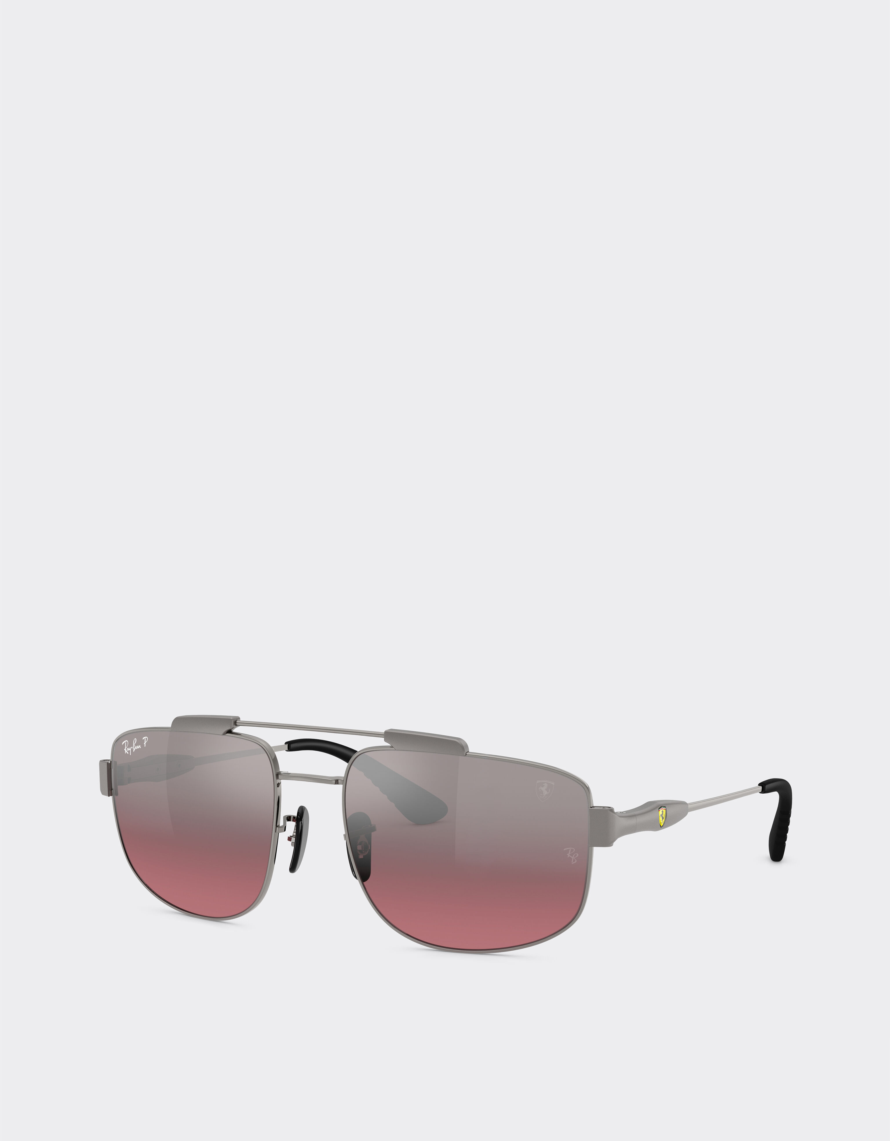 Ferrari Ray-Ban pour Scuderia Ferrari RB3789M en métal gris acier avec verres rouge vin dégradés argent polarisés Gunmetal LA0JKf