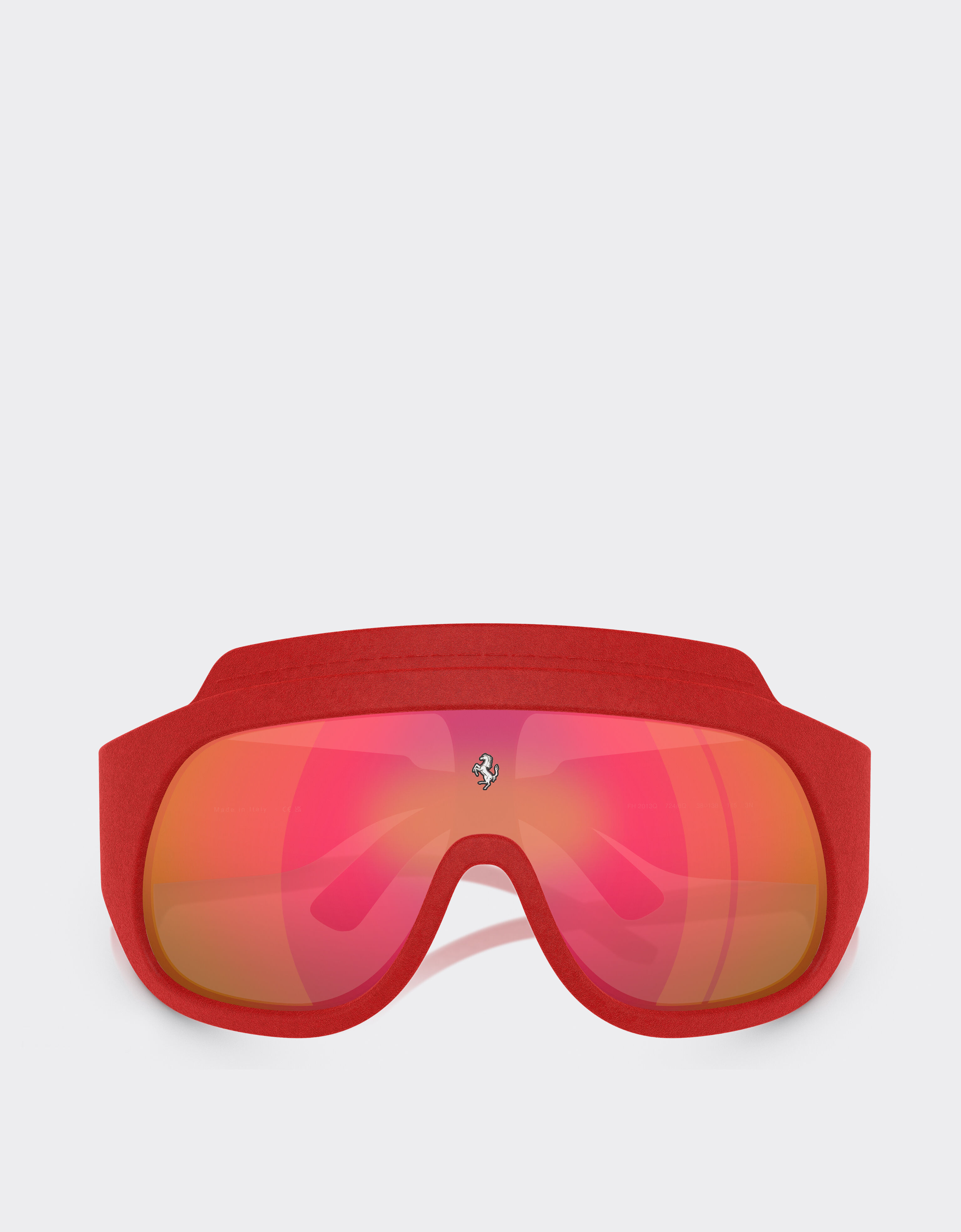 Ferrari Red Ferrari Limited Edition shield sunglasses in injected material and leather with red mirror lens Red F1580f