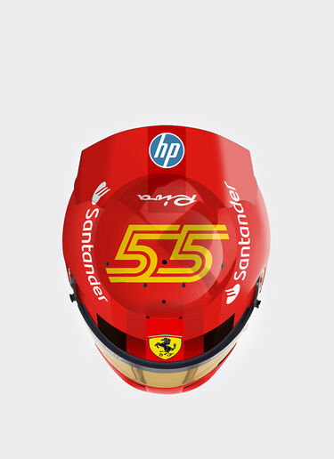 Ferrari Carlos Sainz Mini-Helm im Maßstab 1:2 - Spanien Sonderedition 2024 Rot F1355f