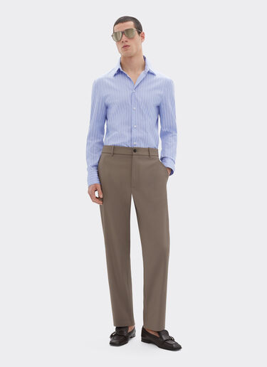 Ferrari Chemise en coton avec motif Ferrari Monogram Oxford Blue 50810f