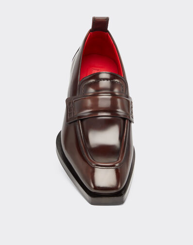 Ferrari Handcrafted loafers in brushed leather Brown 22013f