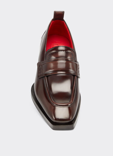 Ferrari 手工磨面皮革乐福鞋 Brown 22013f