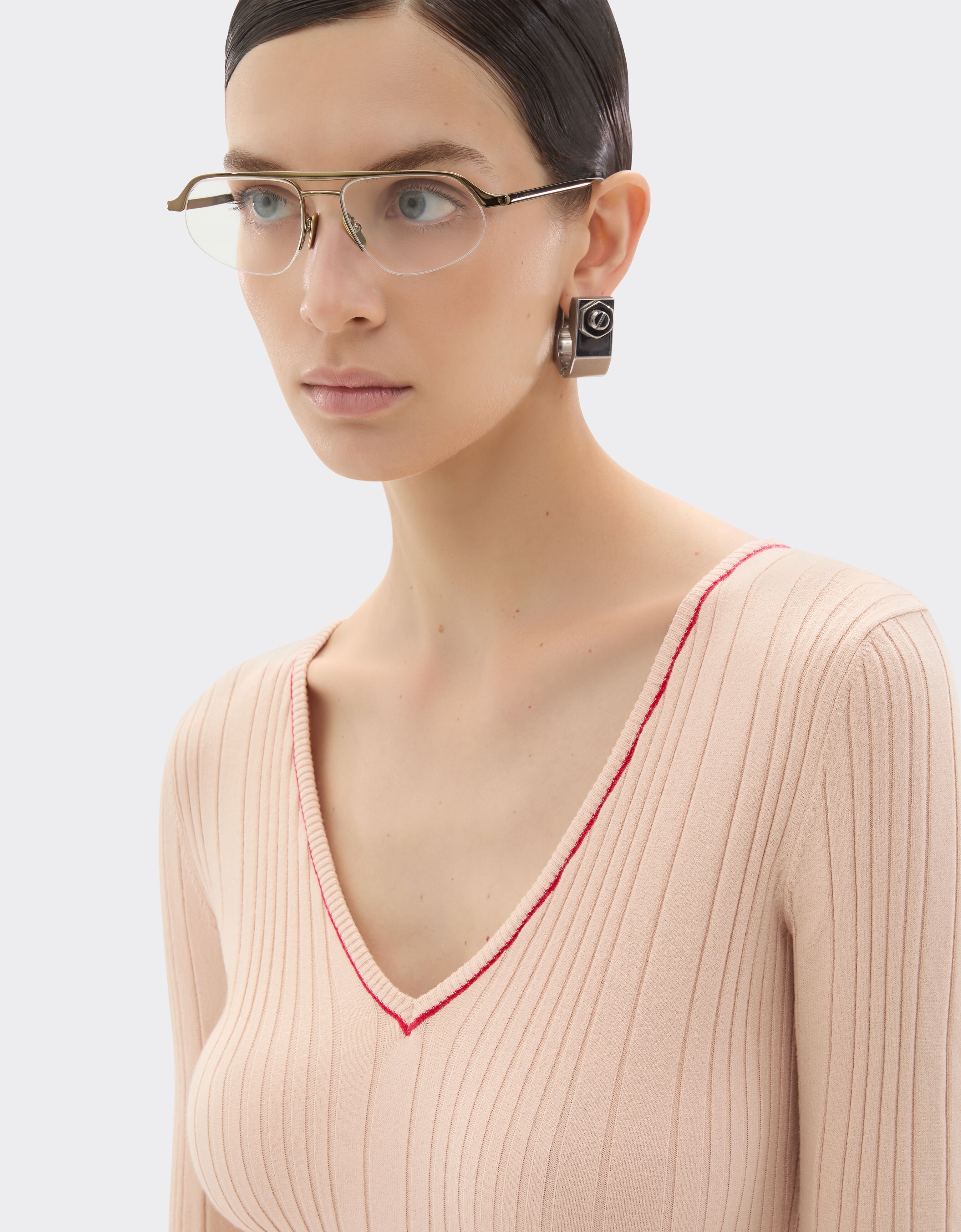 Ferrari Vestido largo de viscosa elástica Powder Pink 49902f