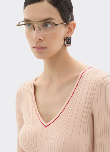 Ferrari Long dress in stretch viscose Powder Pink 49902f