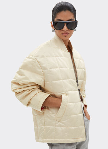 Ferrari Padded bomber jacket in technical fabric Ivory 21189f