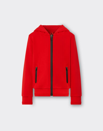 Ferrari French Terry sweatshirt with hood and zip Cherry LA00XfK