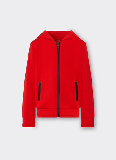 Ferrari French Terry sweatshirt with hood and zip Rosso Corsa 48526fK