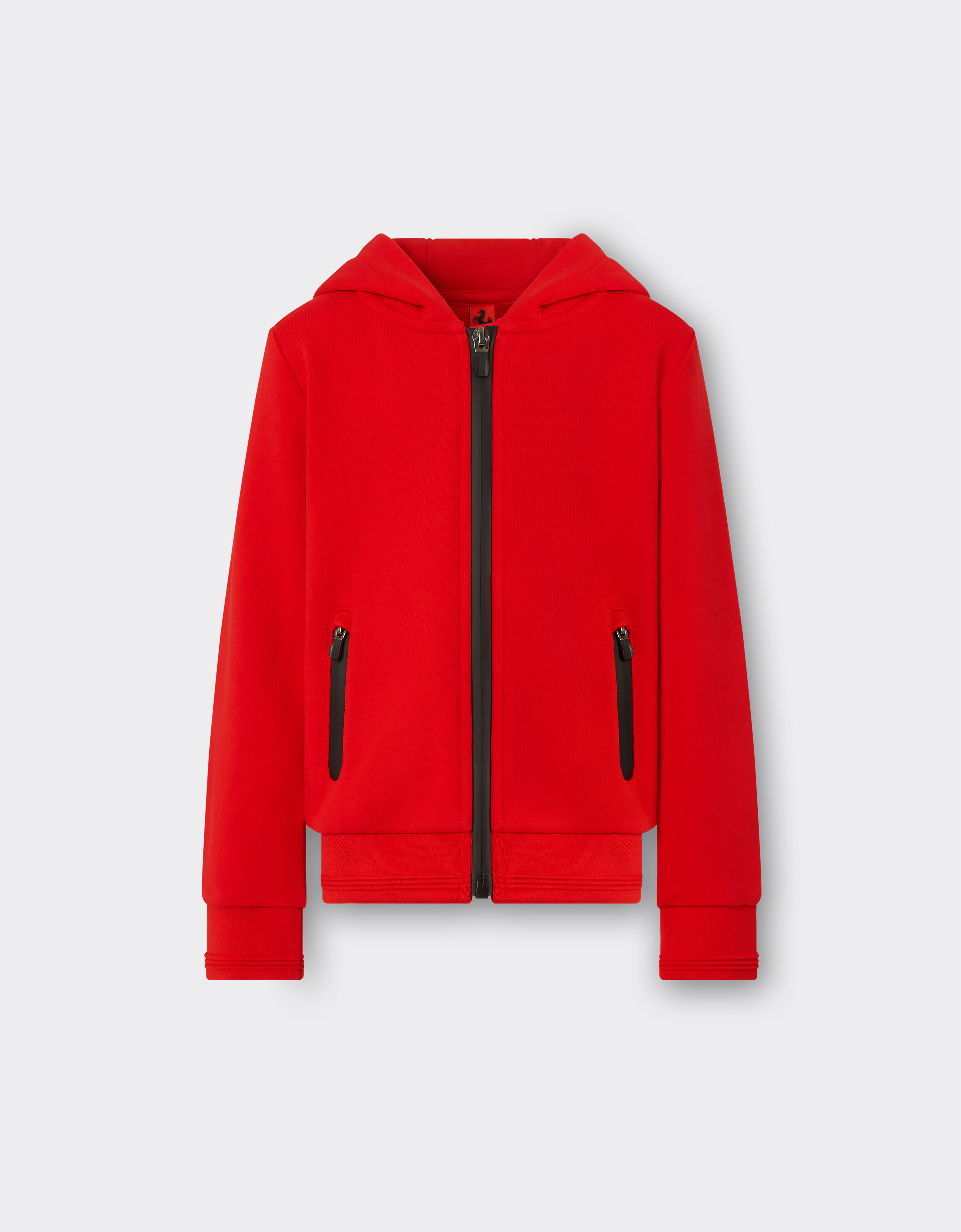 Ferrari French Terry sweatshirt with hood and zip Rosso Corsa 48526fK