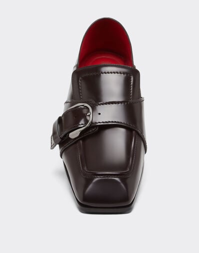 Ferrari Mocasín de piel cepillada Espresso 22743f