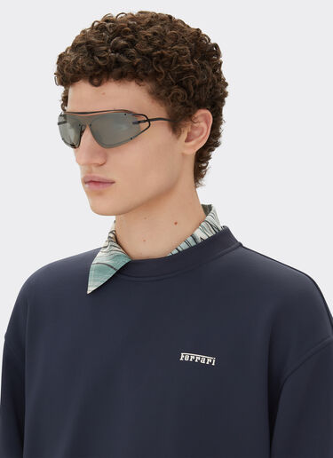 Ferrari Ferrari sunglasses in matt black titanium with silver gradient mirror grey shield Black Matt LA02Rf