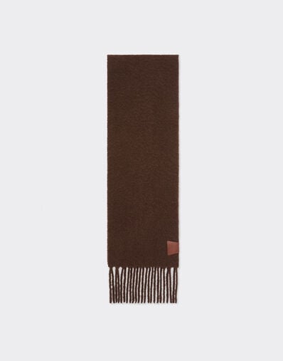Ferrari Alpaca scarf with Ferrari label Dark brown 22714f