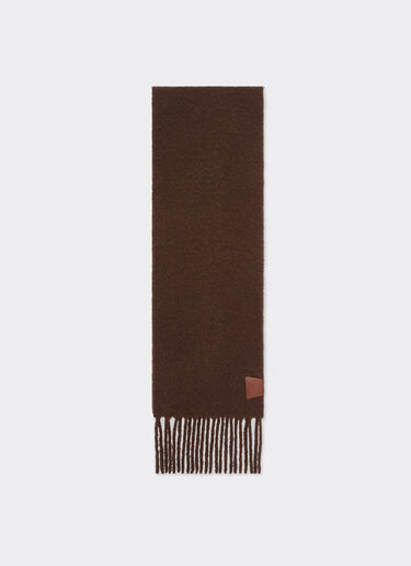 Ferrari Alpaca scarf with Ferrari label Dark brown 22714f