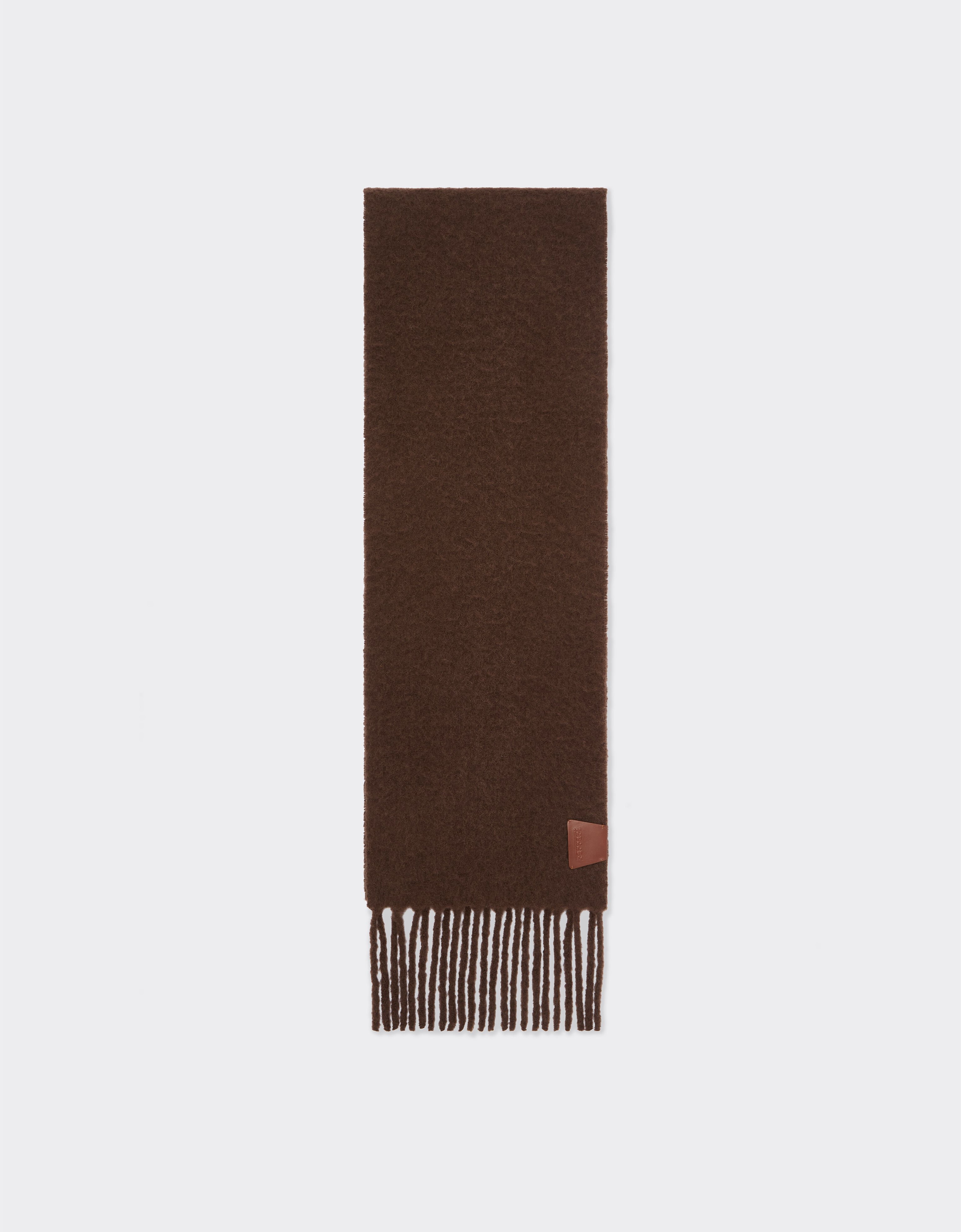 Ferrari Alpaca scarf with Ferrari label Dark brown 22714f