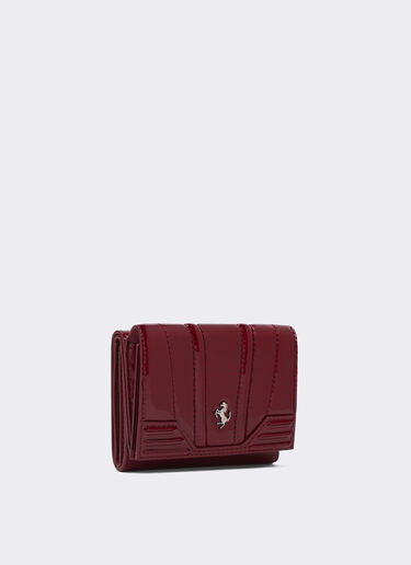 Ferrari Trifold wallet in glossy patent leather Burgundy 20426f