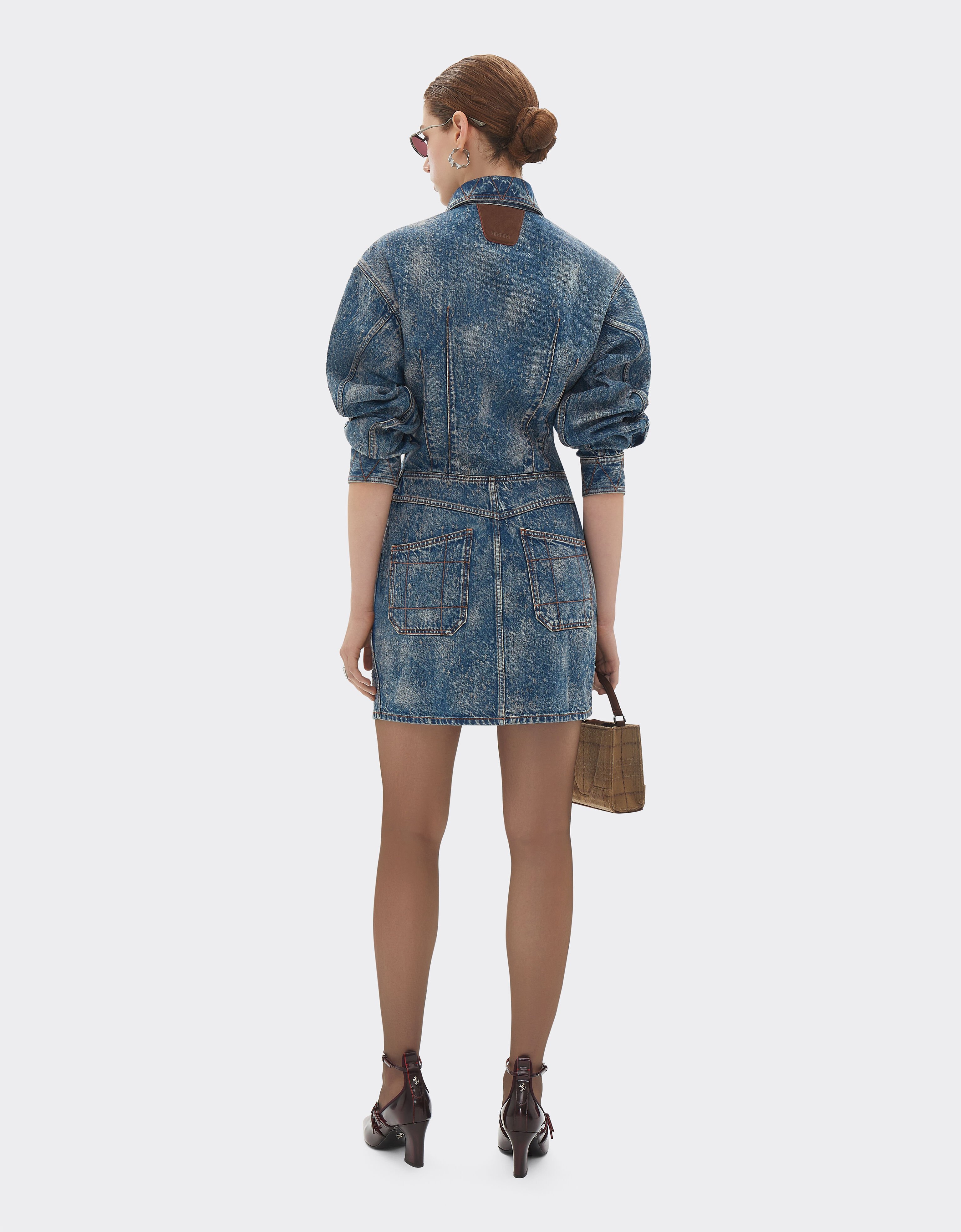 Ferrari Dress in needled and washed denim Denim 22504f