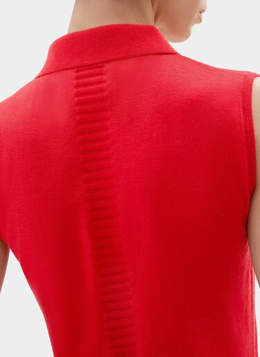 Polo sin mangas de cachemira y seda Ferrari Polo sin mangas de cachemira y seda Rosso Magma CKWPO0004KWS0006f