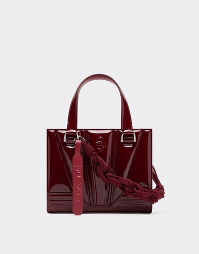 Ferrari GT mini bolso tote Reacondicionado por Ferrari en charol con scooby Burdeos 49876f