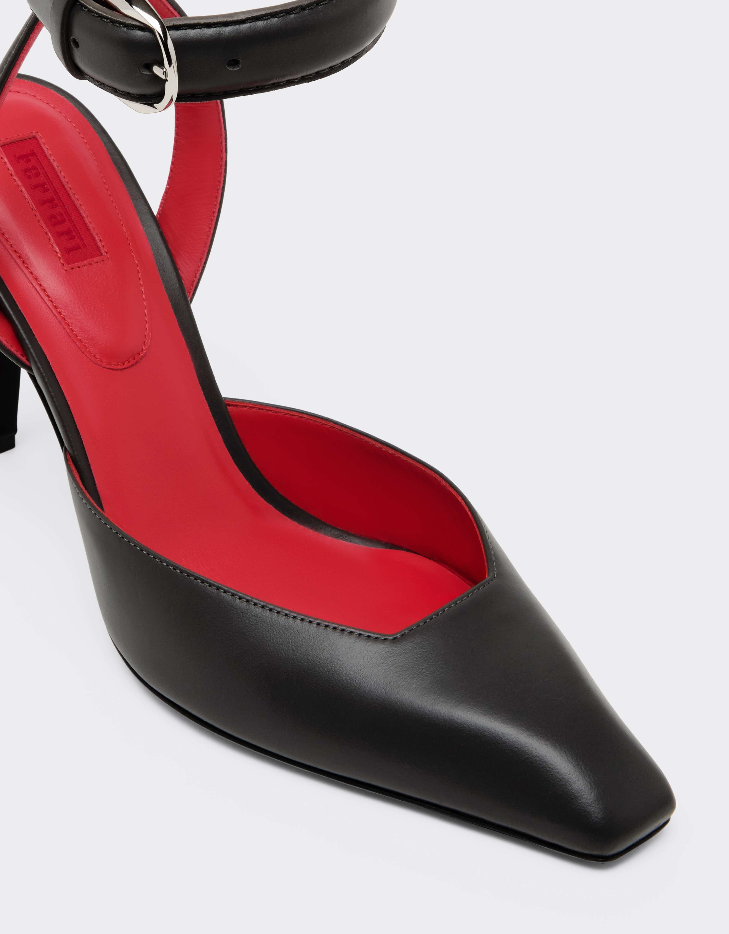 Leather Heeled Sandal Ferrari Leather Heeled Sandal Antracite CSWSA0011XL00003f