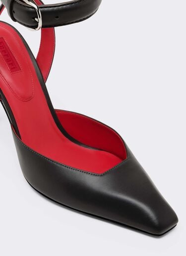 Leather Heeled Sandal Ferrari Leather Heeled Sandal Antracite CSWSA0011XL00003f