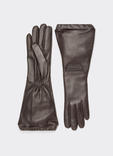 Long Nappa leather driving gloves Ferrari Long Nappa leather driving gloves Dark brown 22712f