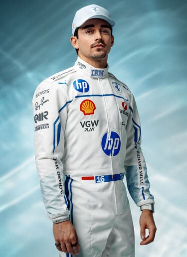 Ferrari Charles Leclerc Puma racing suit for Scuderia Ferrari Optical White LA091f