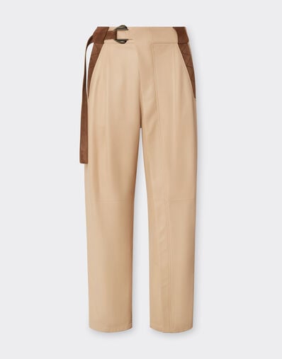 Ferrari Trousers in nappa and suede Chalk 22585f