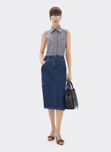 Falda midi de denim con detalles de Alcantara® Ferrari Falda midi de denim con detalles de Alcantara® Blu Denim CDWSK0006DCO0014f