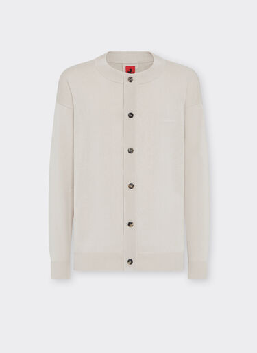Ferrari Cotton and silk cardigan Ecru 21995f