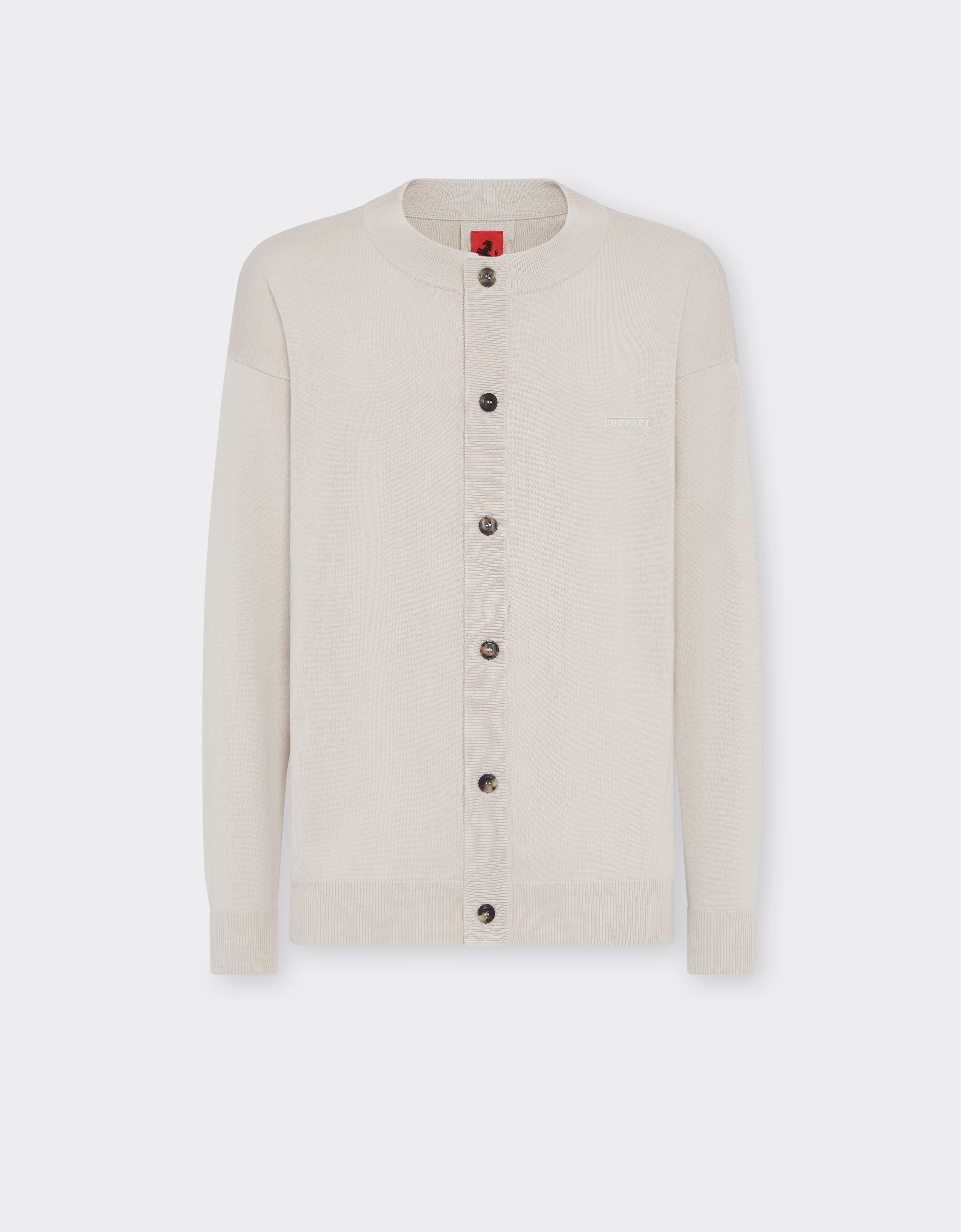 Ferrari Cotton and silk cardigan Ecru 21995f