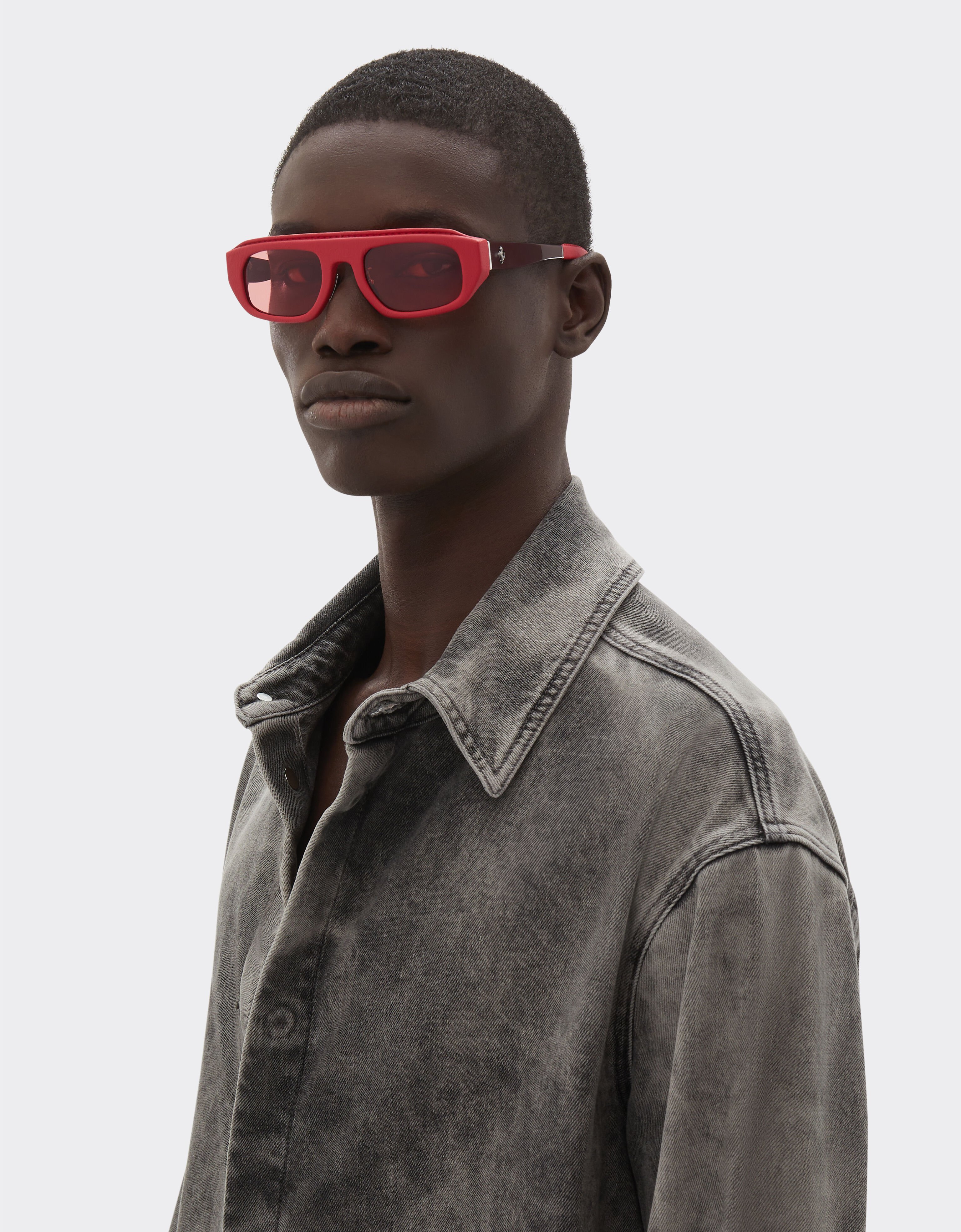 Ferrari Red Ferrari sunglasses in acetate and leather with red lens Red F1540f