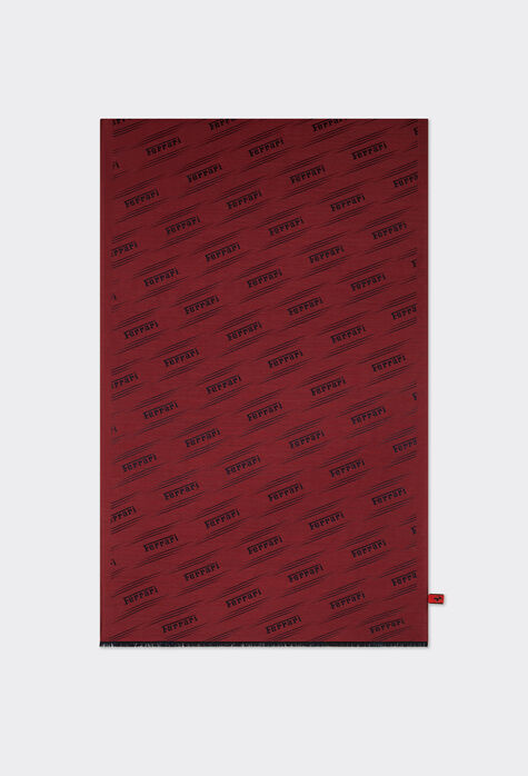 Ferrari 法拉利图案真丝和羊绒围巾 Rosso Corsa 红色 47148f