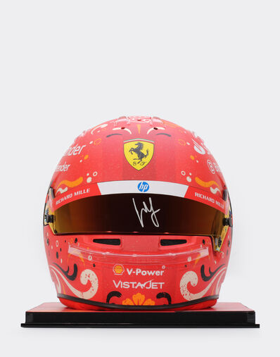Ferrari Carlos Sainz Mexico 2024 Special Edition helmet in 1:1 scale with authentic signature Racing red LA00If