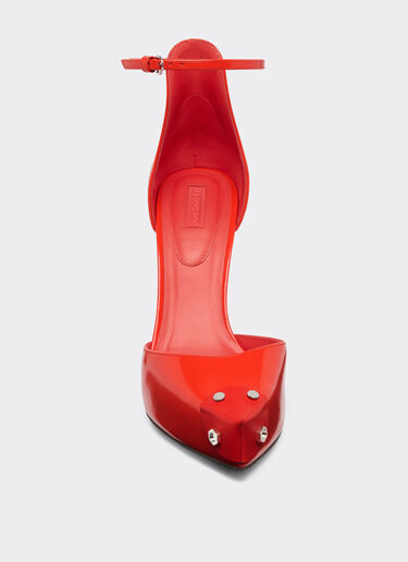 Ferrari Zapato de salón de piel cepillada Rosso Dino 22127f