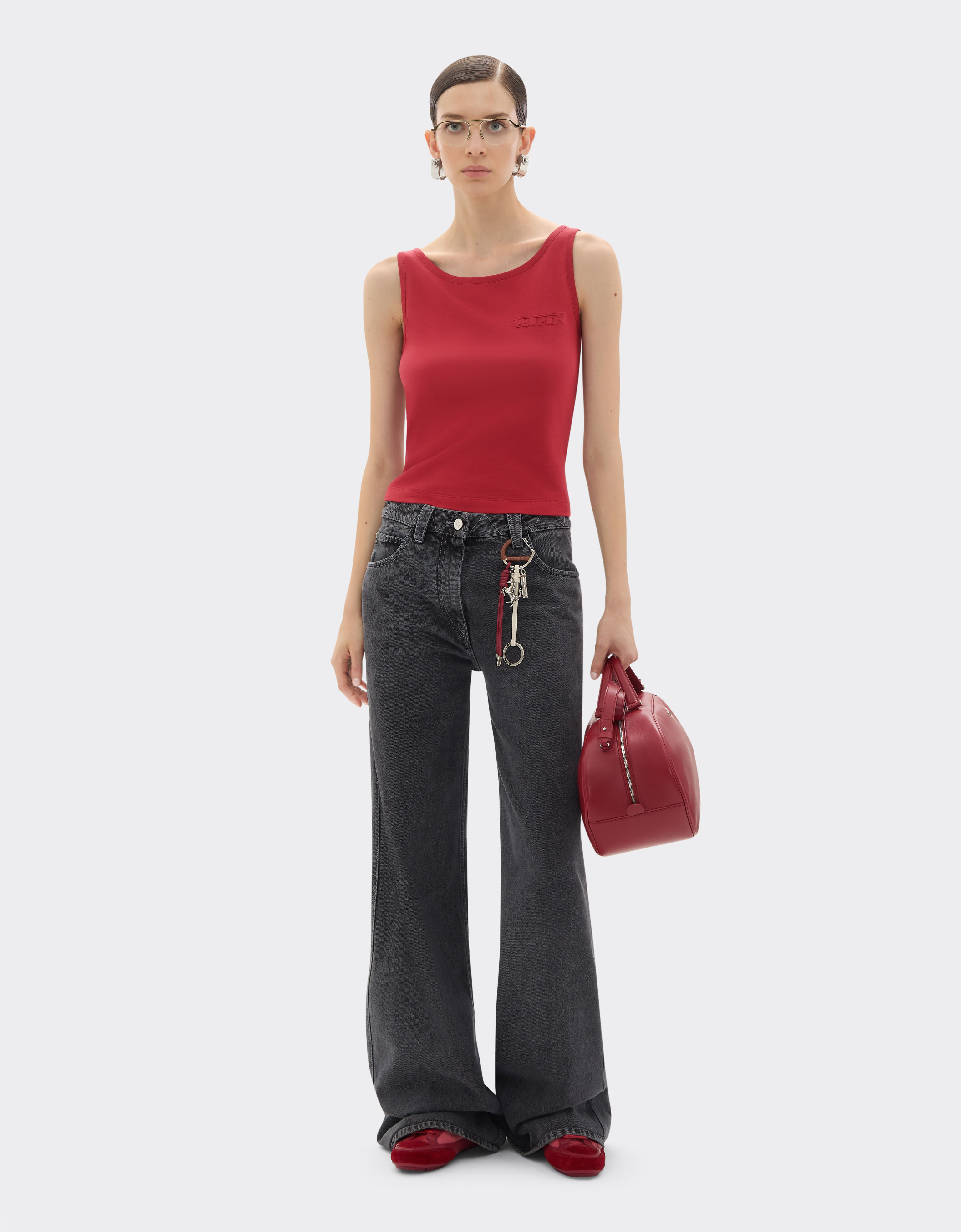 Ferrari Cotton tank top with Ferrari logo Maison Red 50848f