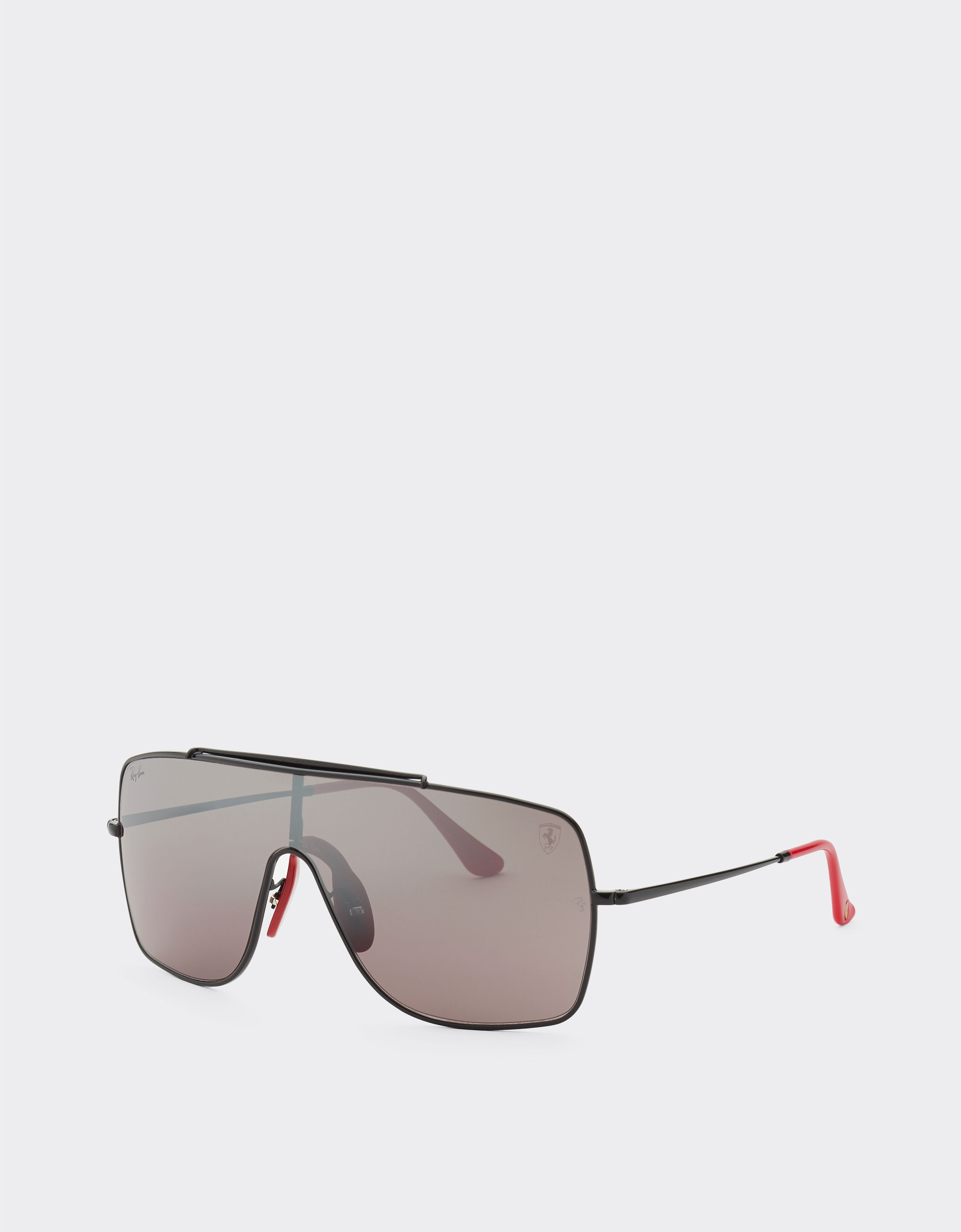 Ferrari Ray-Ban für Scuderia Ferrari RB3697MF aus schwarzem Metall mit violettem, verspiegeltem Glas Schwarz F1504f
