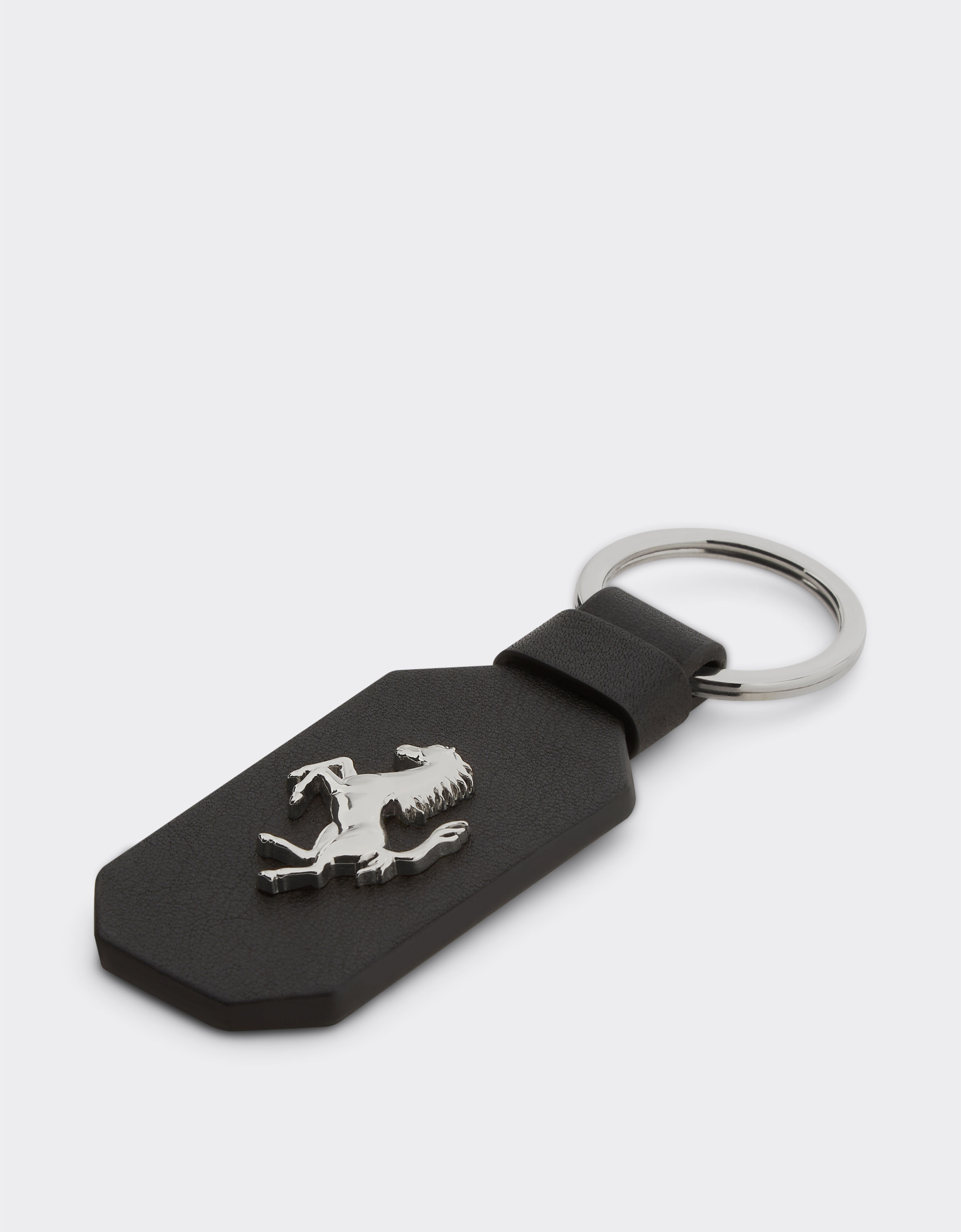 Ferrari Llavero de piel con caballo rampante Negro 22049f