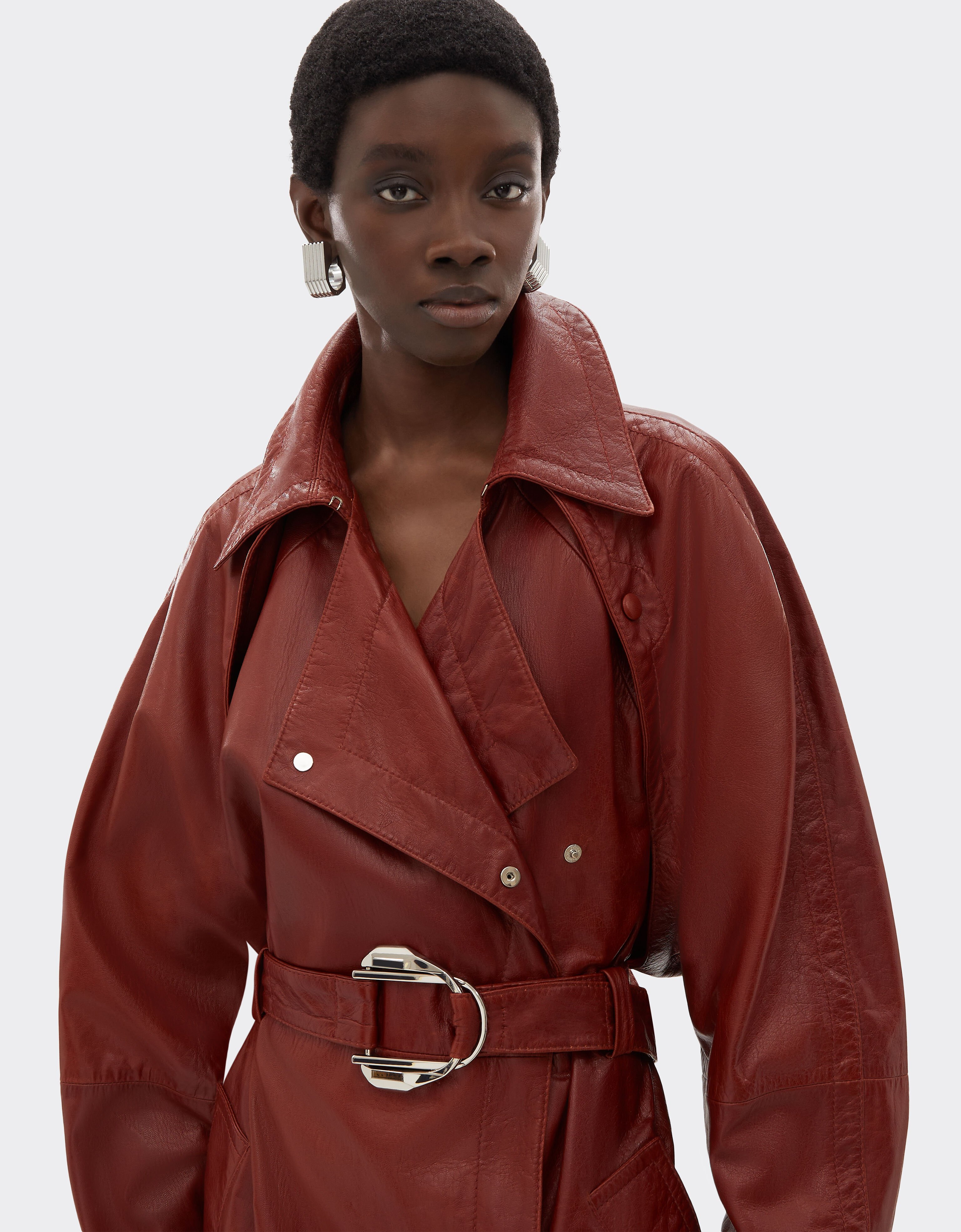 Ferrari Manteau en cuir ciré Fired Brick 51441f