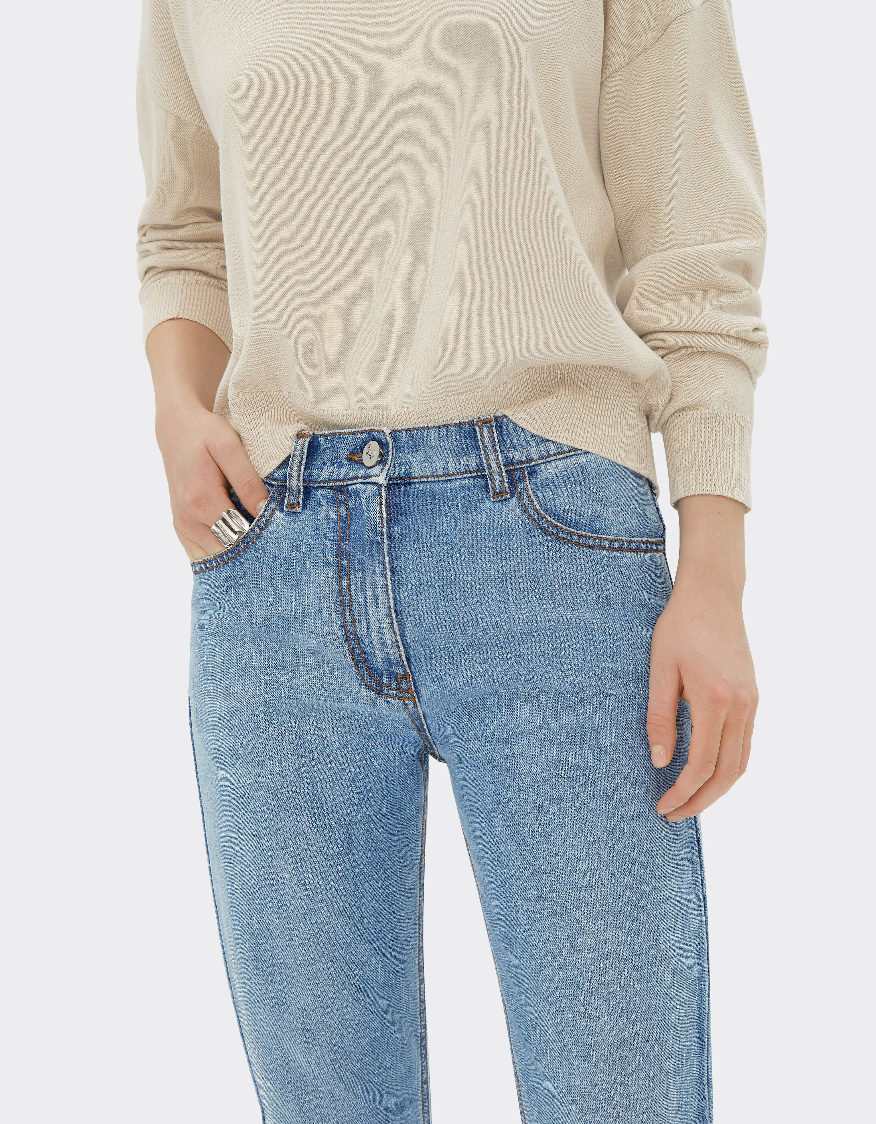 Ferrari Five-pocket denim trousers Light Denim 22230f