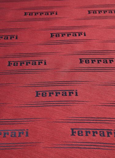 Ferrari 法拉利图案真丝和羊绒围巾 酒红色 47073f