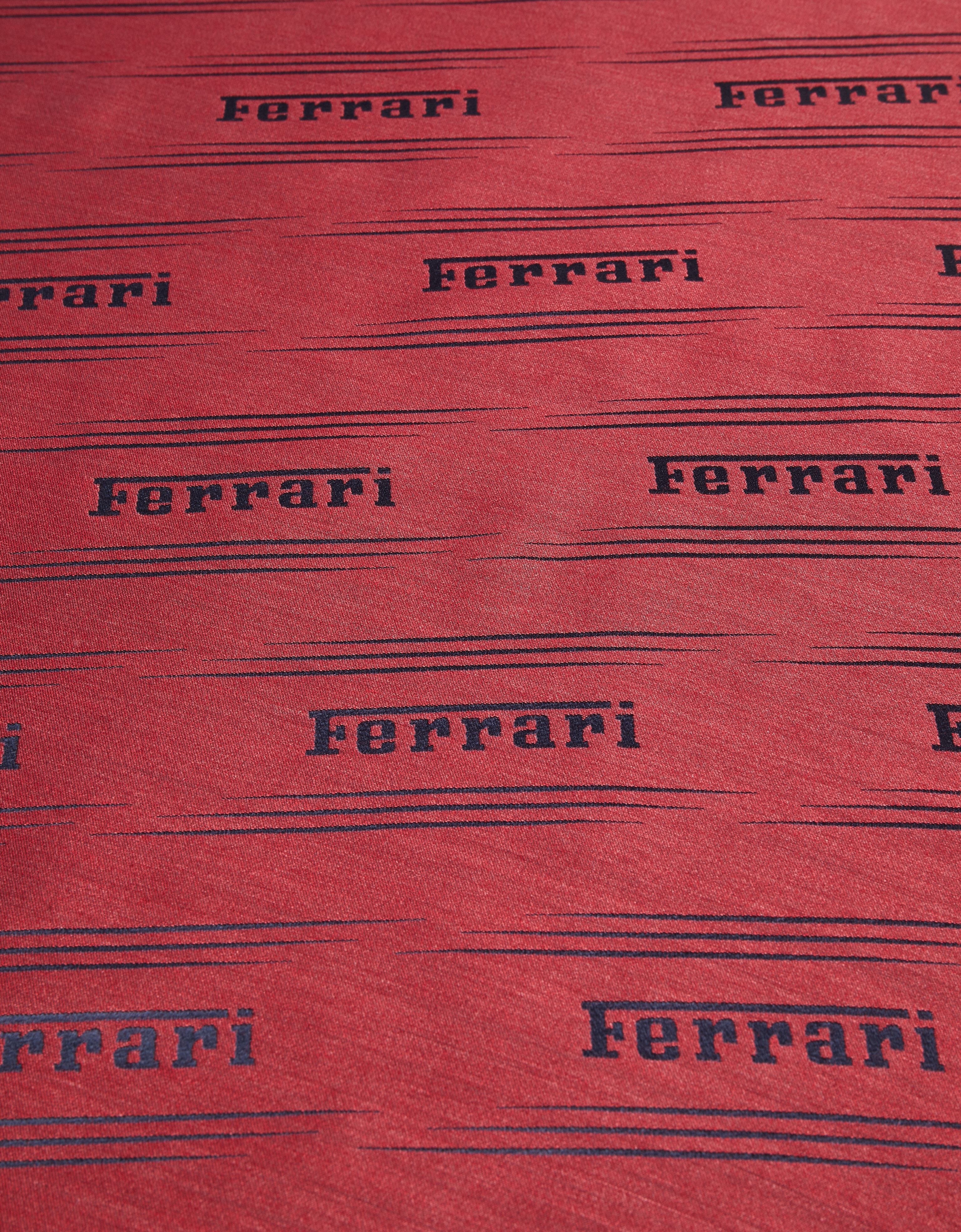 Ferrari シルク＆カシミヤ マフラー Ferrariモチーフ バーガンディ 47073f