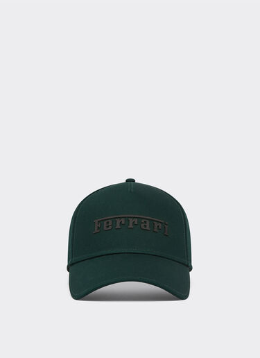 Ferrari Baseball cap in cotone con logo gommato Verde Militare 20403f