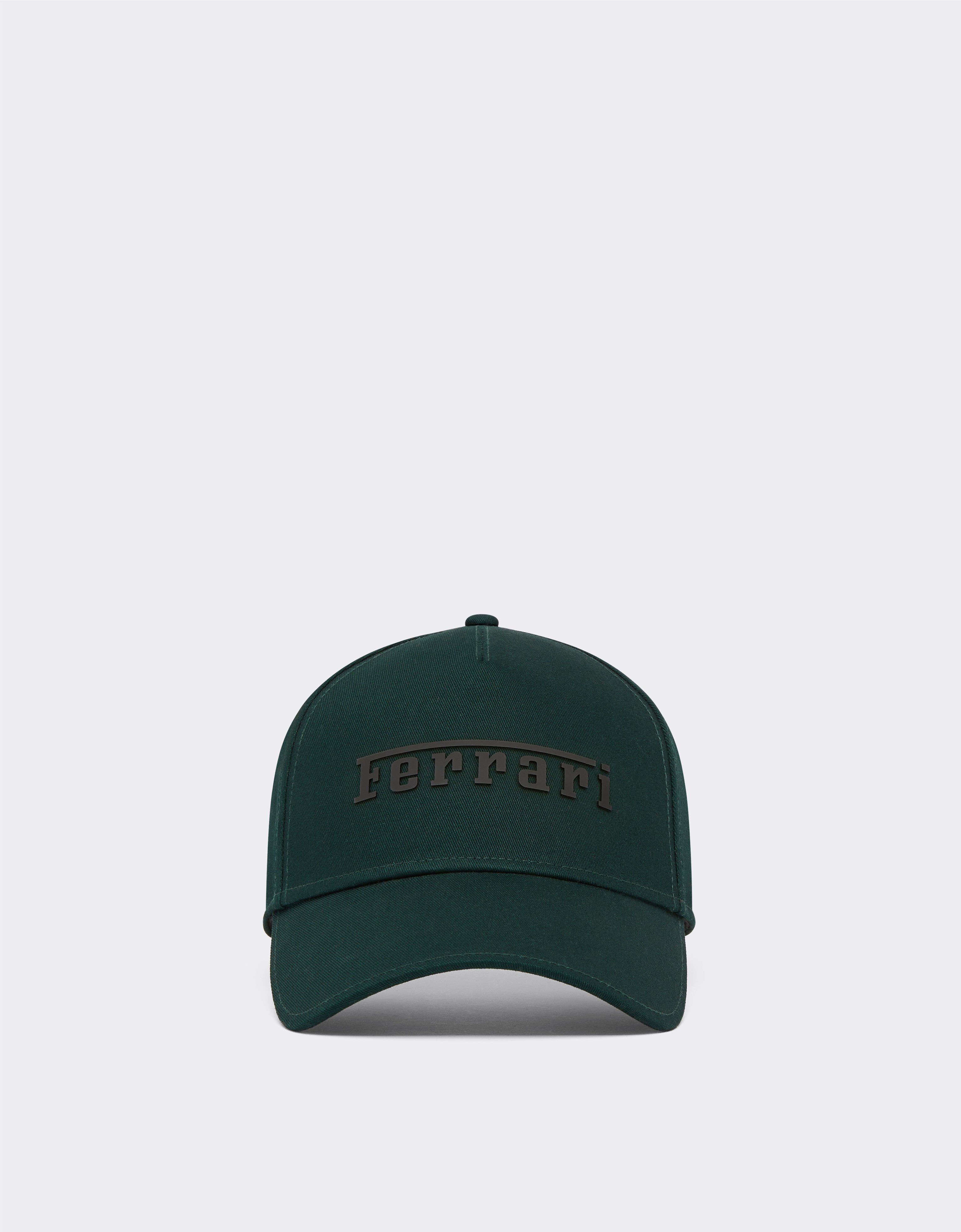 Ferrari Baseball cap in cotone con logo gommato Verde Militare 20403f