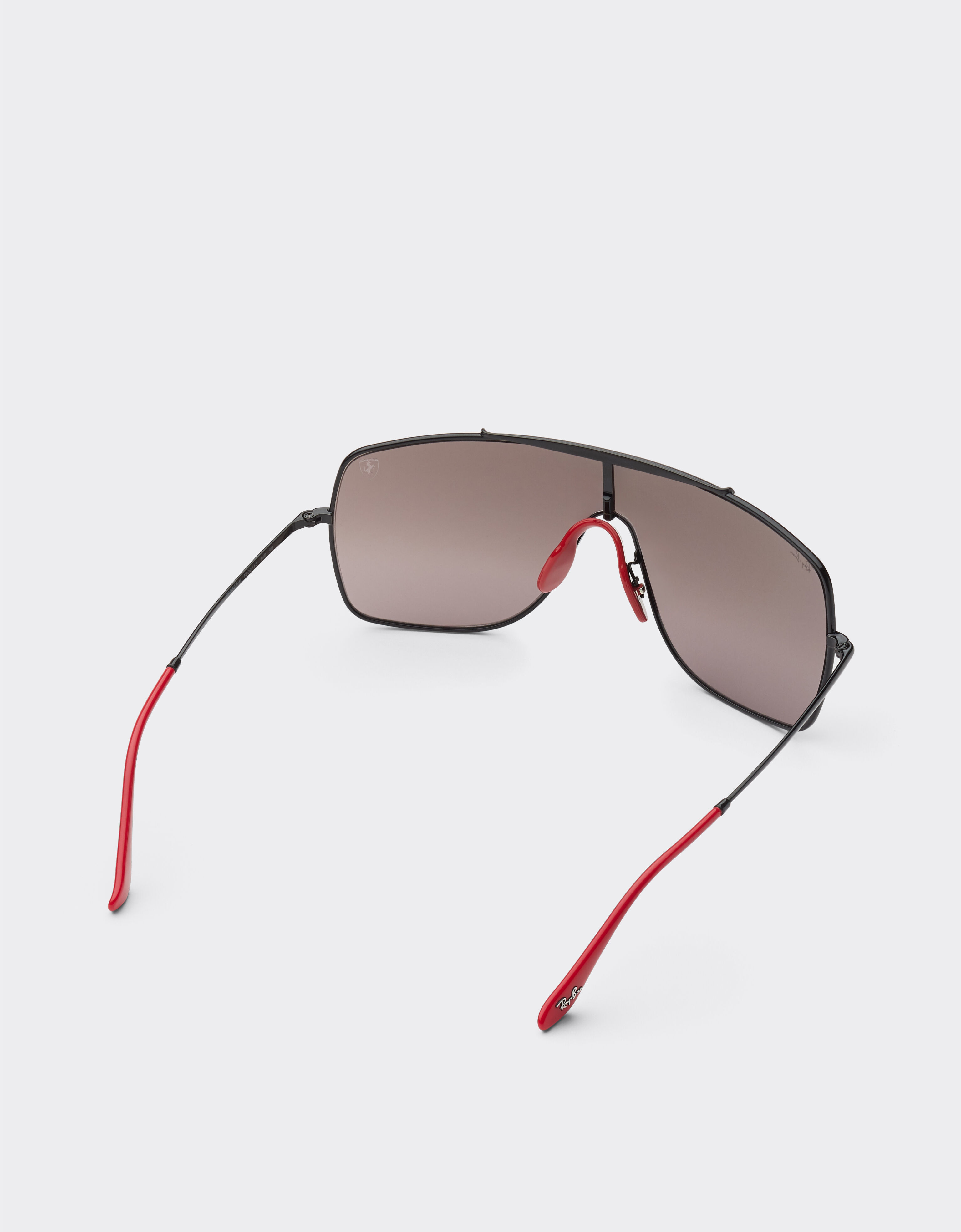 Ferrari Ray-Ban für Scuderia Ferrari RB3697MF aus schwarzem Metall mit violettem, verspiegeltem Glas Schwarz F1504f