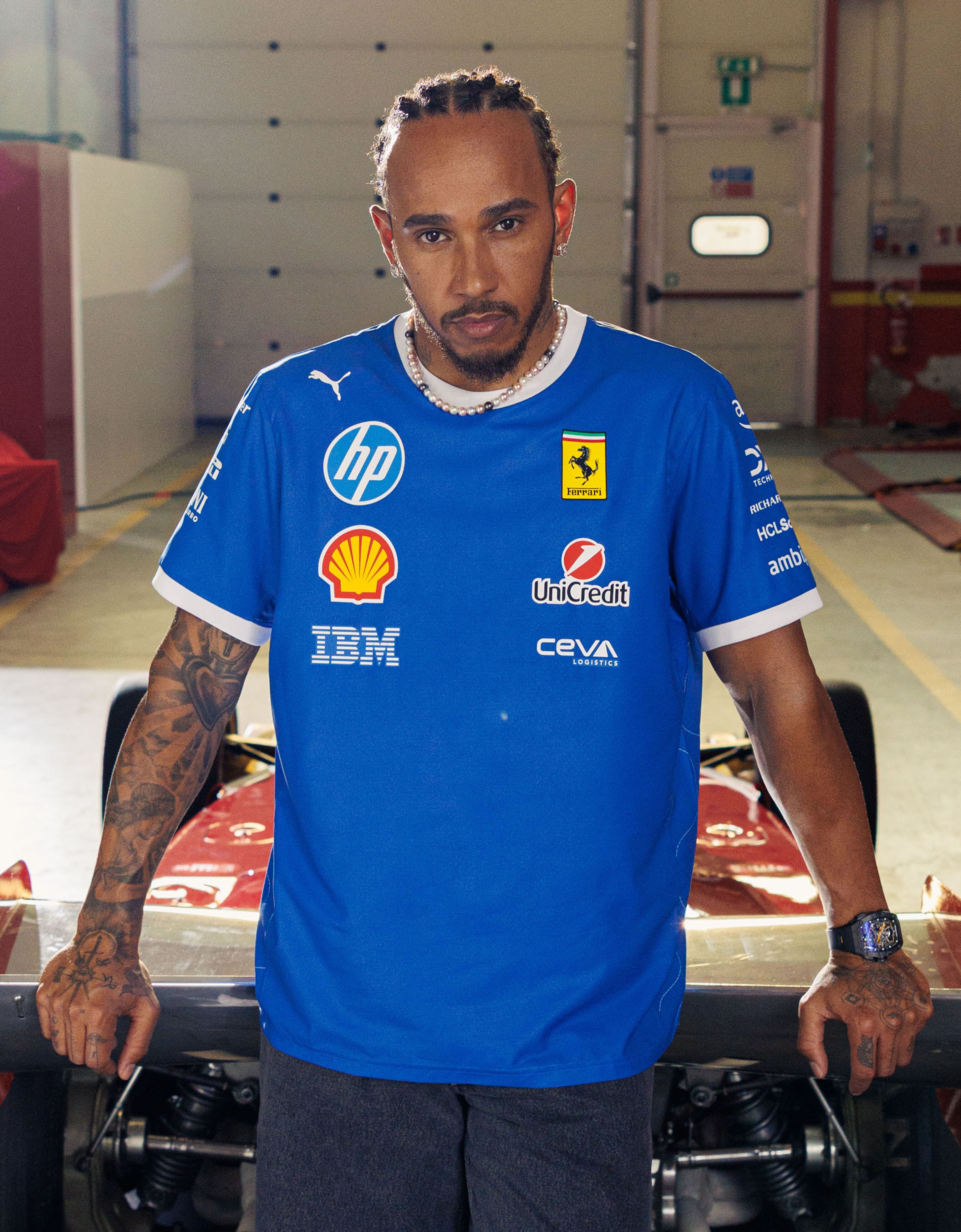 Ferrari Puma for Scuderia Ferrari HP 2025 Monza Limited Edition Replica T-shirt Blu Scozia LA0AEf