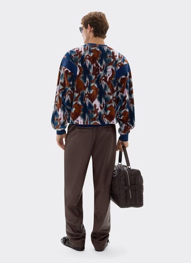 Sweatshirt aus Chenille mit Pony-Ikat-Motiv Ferrari Sweatshirt aus Chenille mit Pony-Ikat-Motiv Pfauenblau 49271f