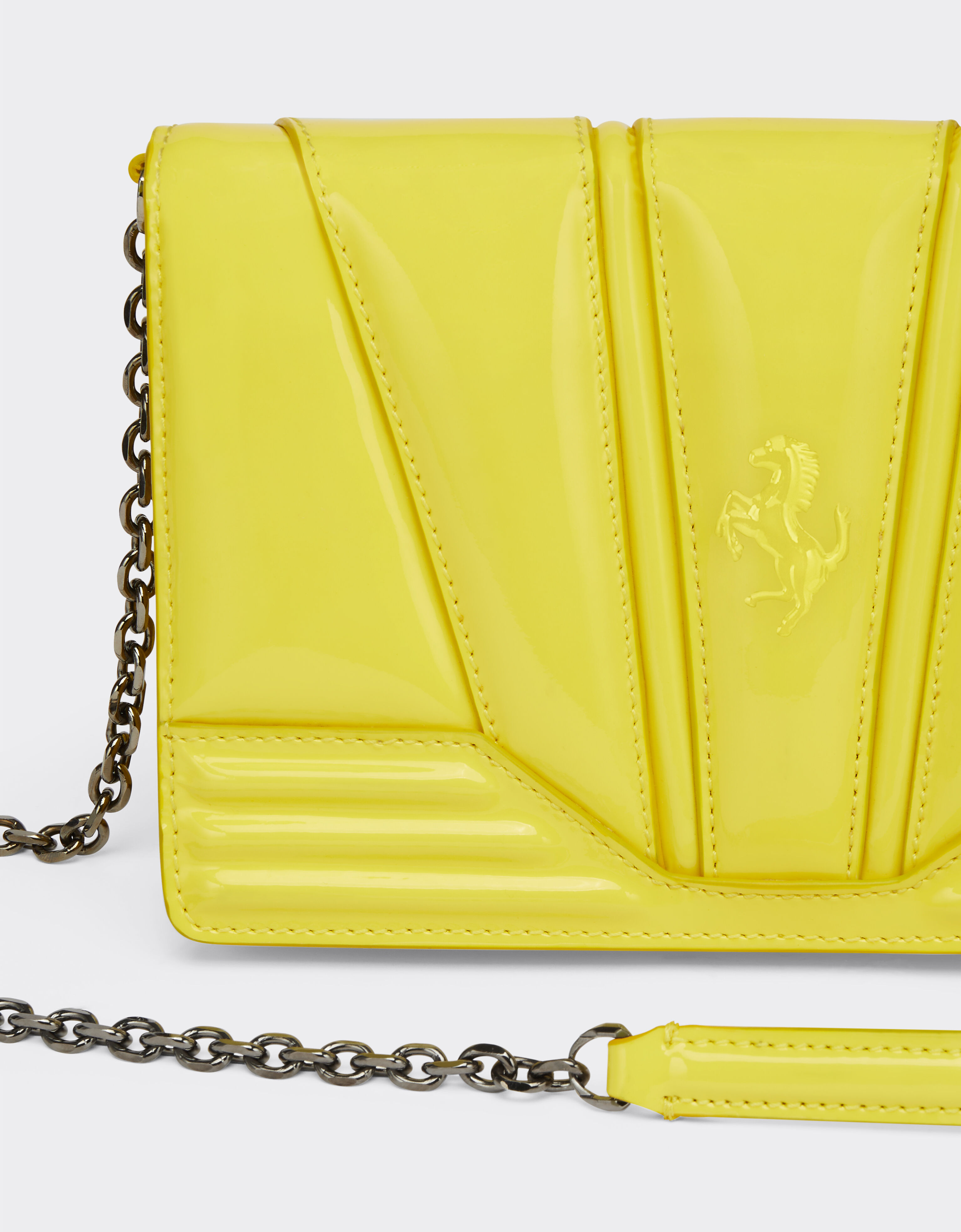 Ferrari Ferrari wallet on chain GT Bag in patent leather Giallo Modena 20331f